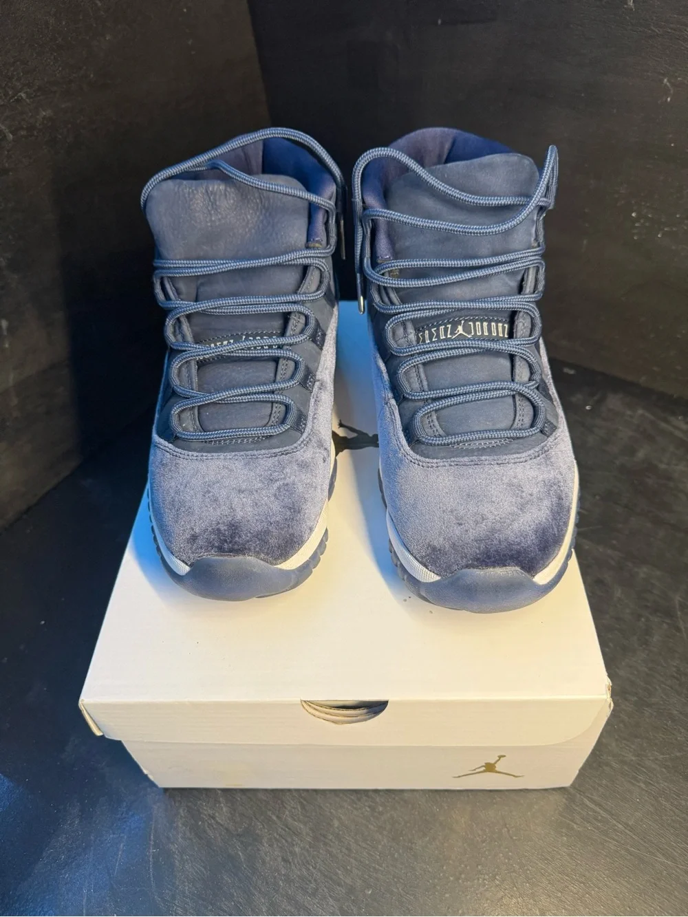 Jordan 11 women’s  Lace-Up High Top Boots - Navy Blue